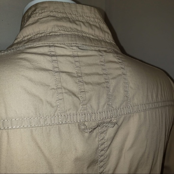 Express Casual Beige Tan Zip Up Utility Jacket - Picture 6 of 12